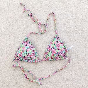 Floral Print String Bikini Top